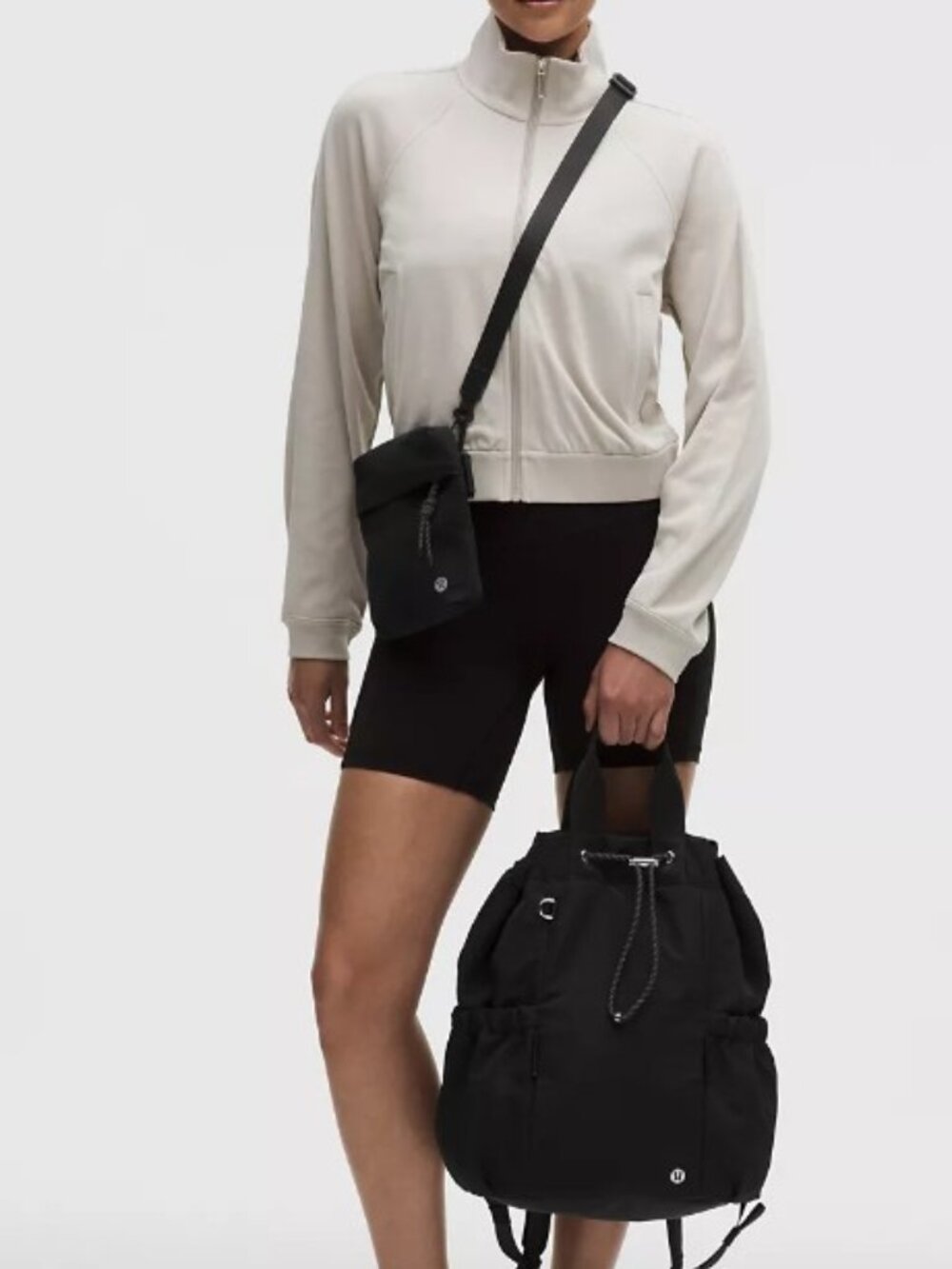 Lululemon - 2-in-1 Drawstring Bucket Bag - Black/Silver - Picture 3 of 3